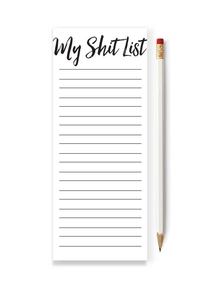 Meine Shit List Skinny Notizblock für den Großhandel von Tiramisu Paperie