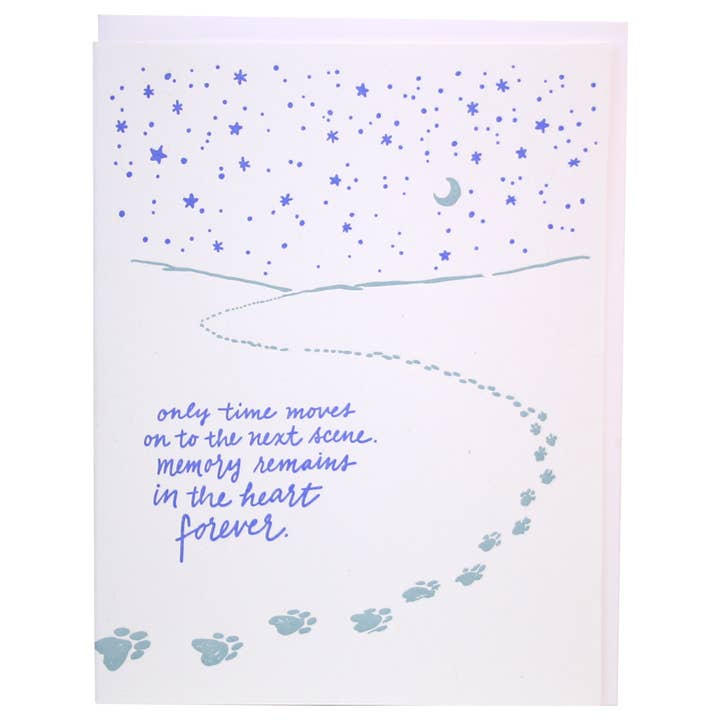 Smudge Ink - Wholesale Sympathy Card - Paw Prints Under Stars Pet Sympathy Card