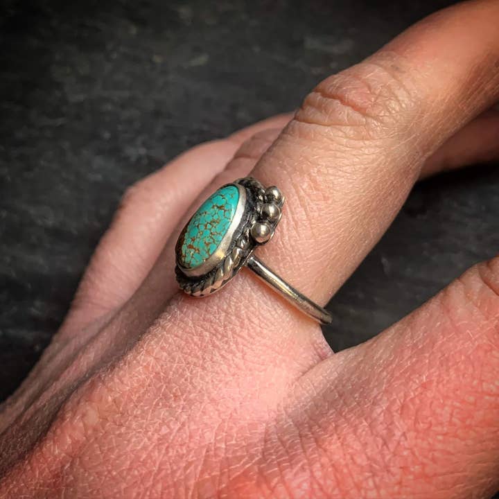 Raegan Hough Metalsmith - Wholesale Cocktail/Statement Ring - Cactus Blossom American Turquoise Ring