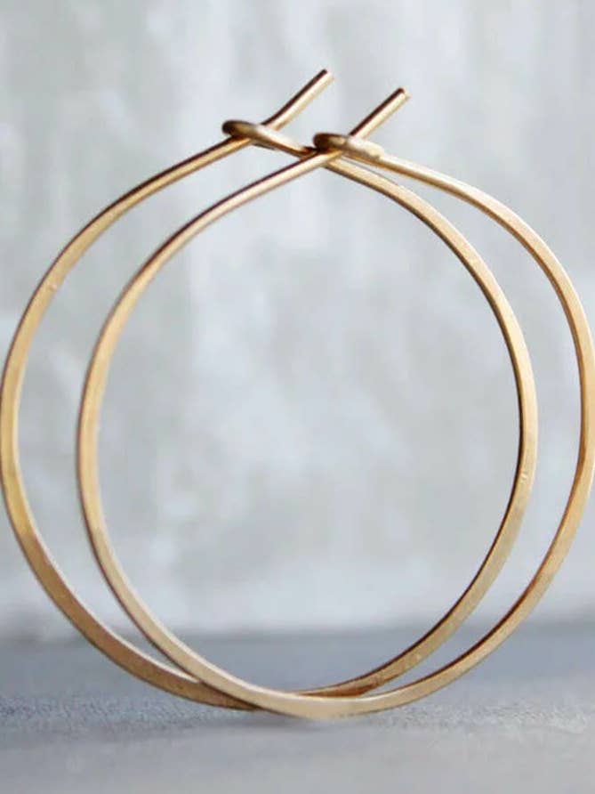 Gold Hoop Earrings, 14k gold filled for wholesale by ElisabethSpace Jewelry