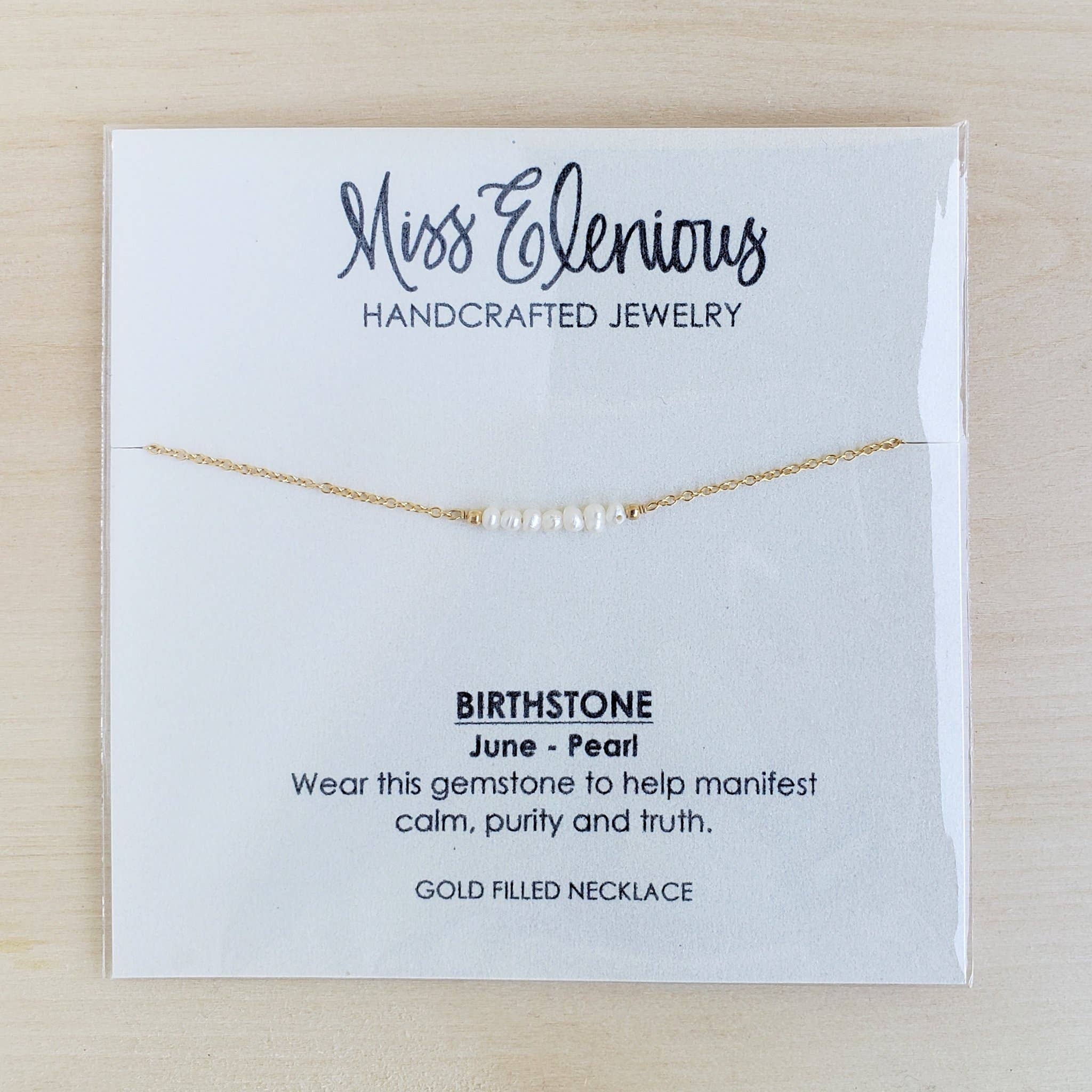 MissElenious Jewelry - Wholesale Beaded/Pearl Necklace - Pearl Bar Necklace - June Birthstone
