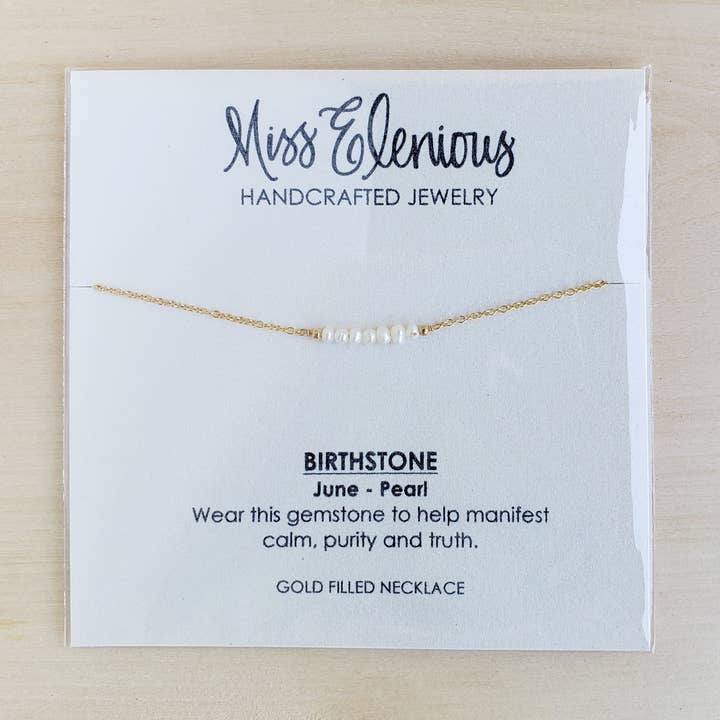 MissElenious Jewelry - Wholesale Beaded/Pearl Necklace - Pearl Bar Necklace - June Birthstone0