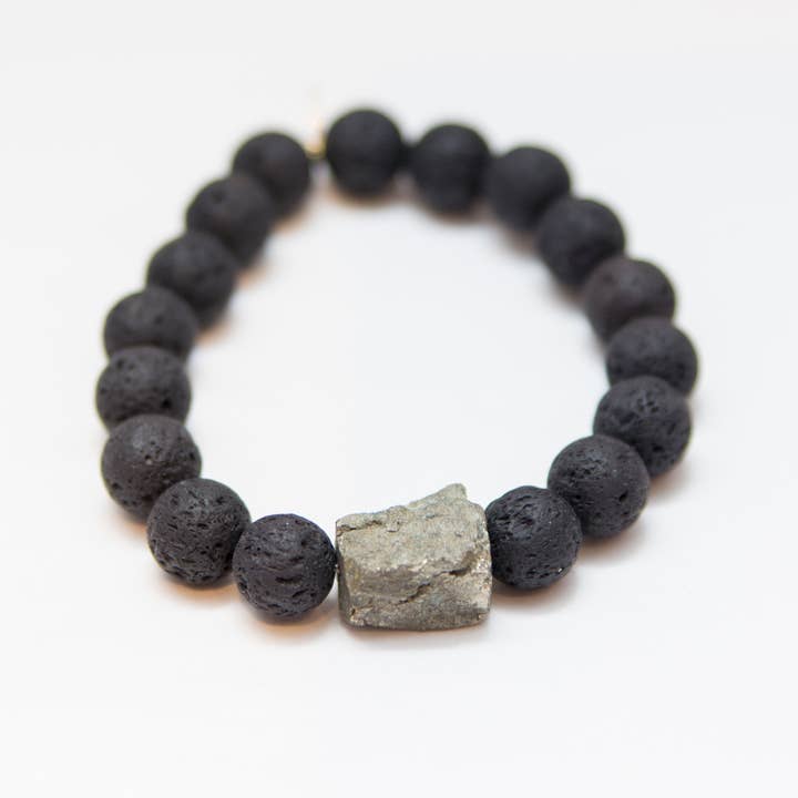 Heilender Armreif Lavafelsen + Pyrit für den Großhandel von Infinite Warrior