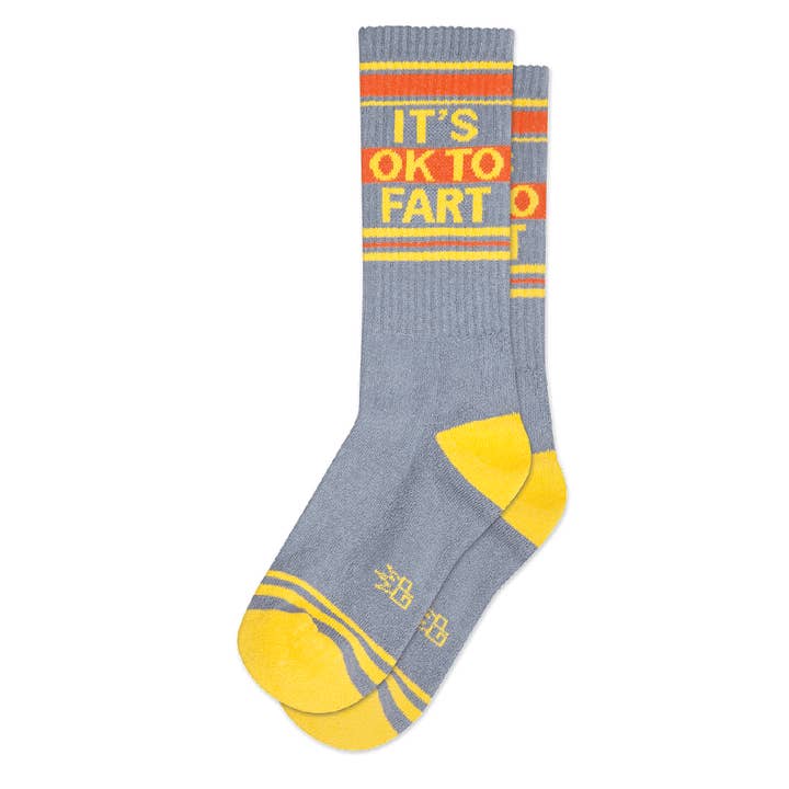 It's OK To Fart Gym Crew Socks for wholesale by Gumball Poodle