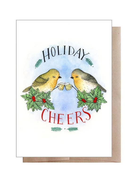 Holiday Cheers Card for wholesale by Marika Paz Illustration