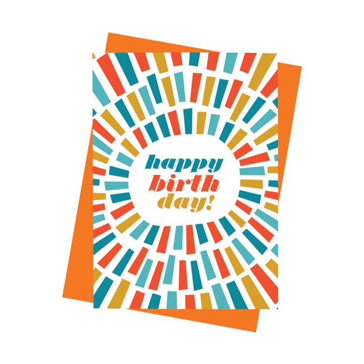Happy Birthday Card - Blue for wholesale by Paisley Paper Co.