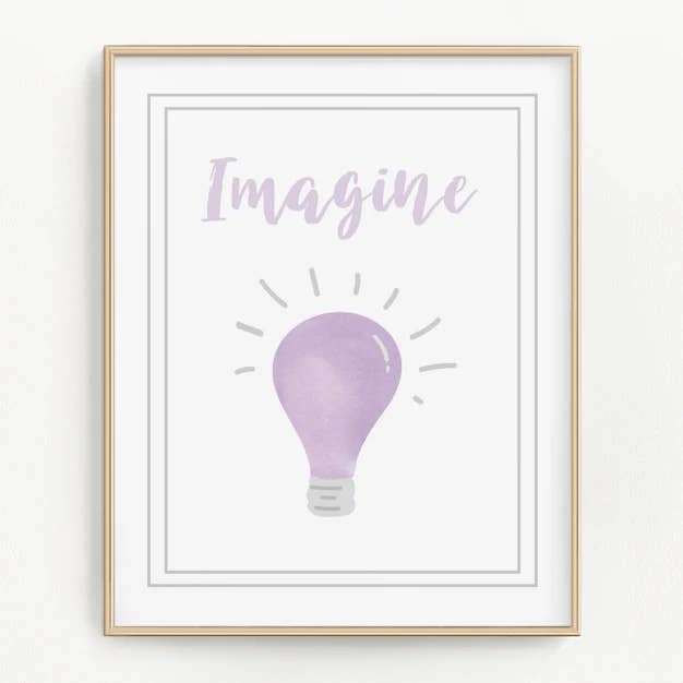 Lavendel Akvarel Lyspære Art Print for engroshandel hos Flip The Script Studios