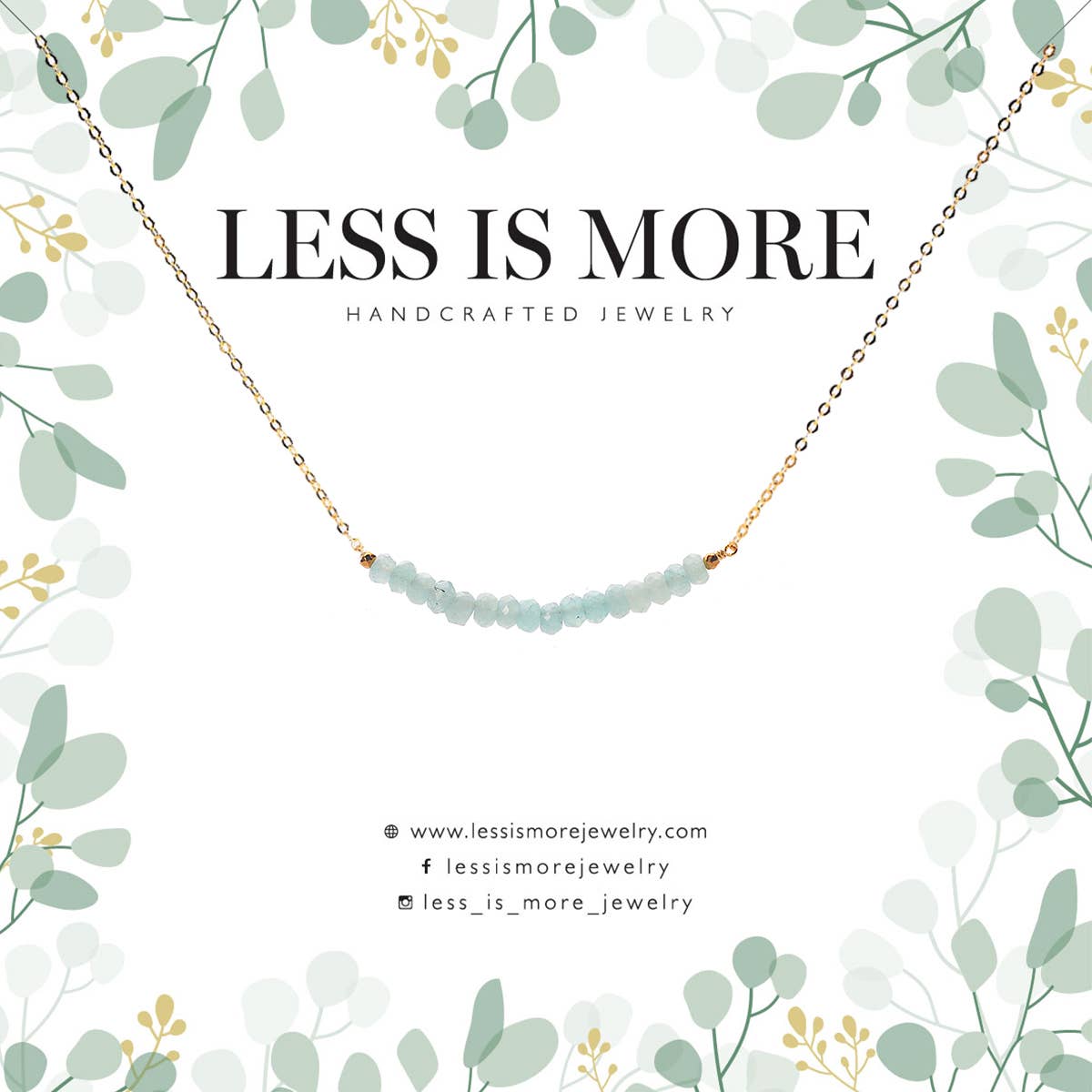 Less is More – Engroshandel Perlehalskæde – Mint Jade Smile halskæde (Guld eller Sølv)0