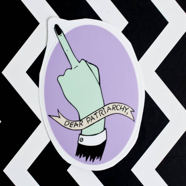 Dear Patriarchy Vinyl Sticker for wholesale by Midge Blitz