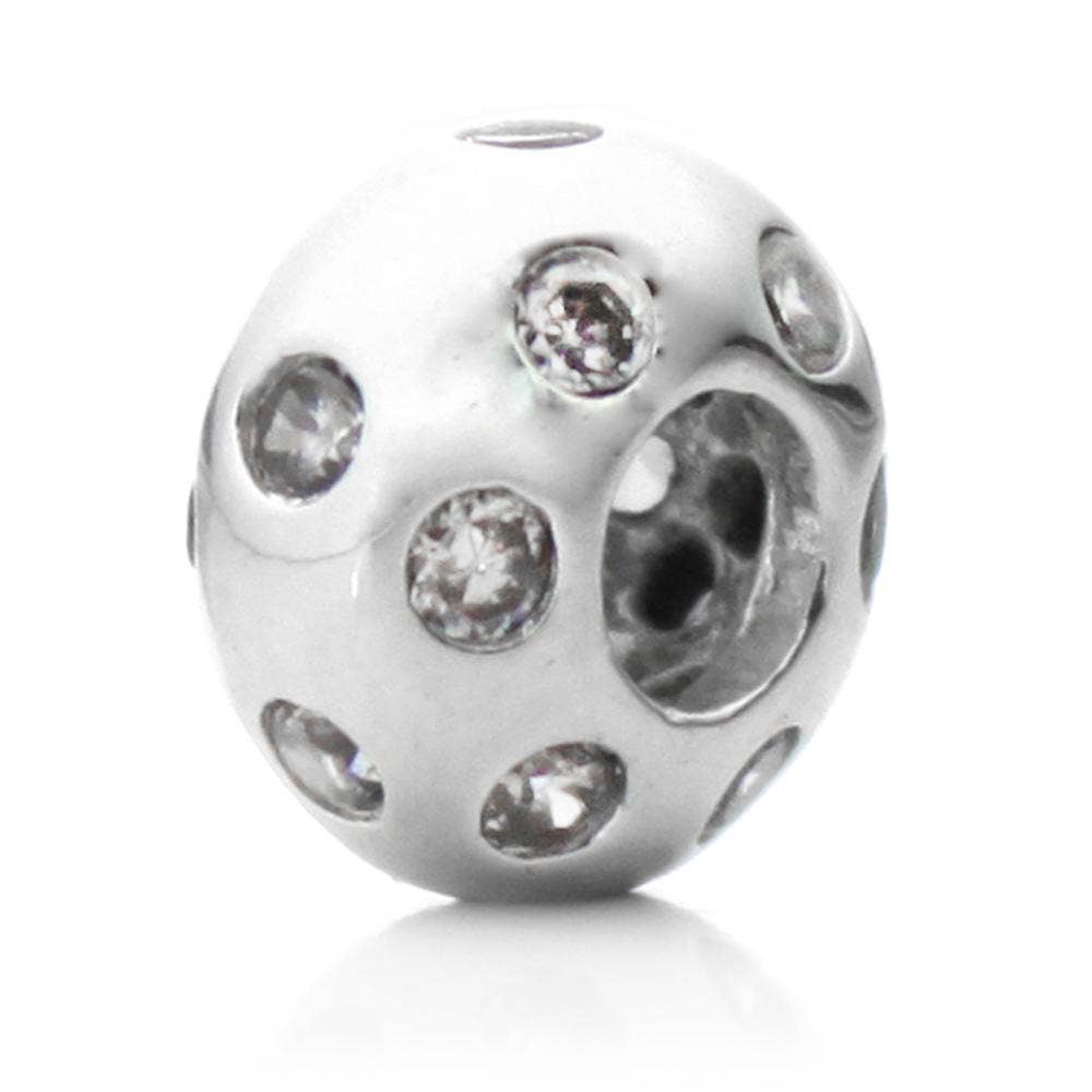 West Coast Jewelry – wholesale Individual charm/pendant – Inlaid Crystals Silver Plated Bead - "Disco Night"0