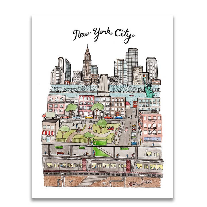 Imprimé New York 8,5 x 11 po pour la vente par Jodi Lynn's Emporium of Doodles