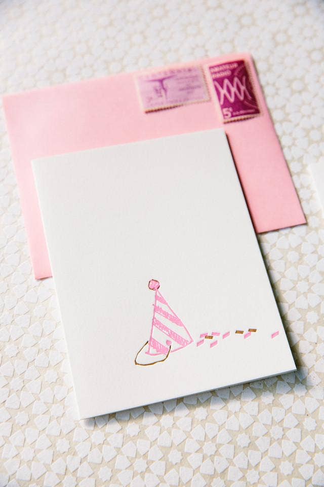 Underwood Letterpress - Wholesale Birthday Card - Party Hat Card1