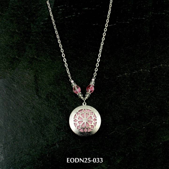 AAOTE - Wholesale Aromatherapy necklace - Aromatherapy Locket Essential Oil Diffuser Necklaces on Beaded Chain 10