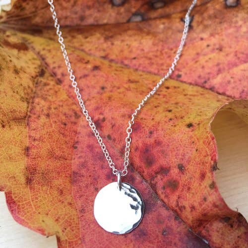 Dot Hammered Sterling Silver Necklace for wholesale by Simply Sterling Designs