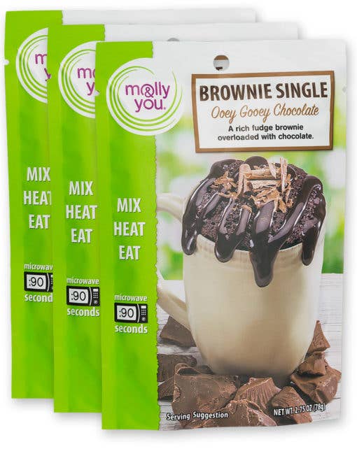 molly&you® – Engroshandel Browniemix – Ooey Gooey Chokolade Brownie Mikrobølgeovn Enkelt1