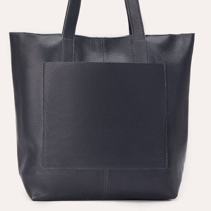 Dark Blue Journalist Tote Bag for wholesale by Kiko Leather