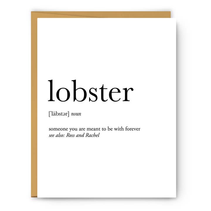 Lobster Definition - Love Card for wholesale by Footnotes