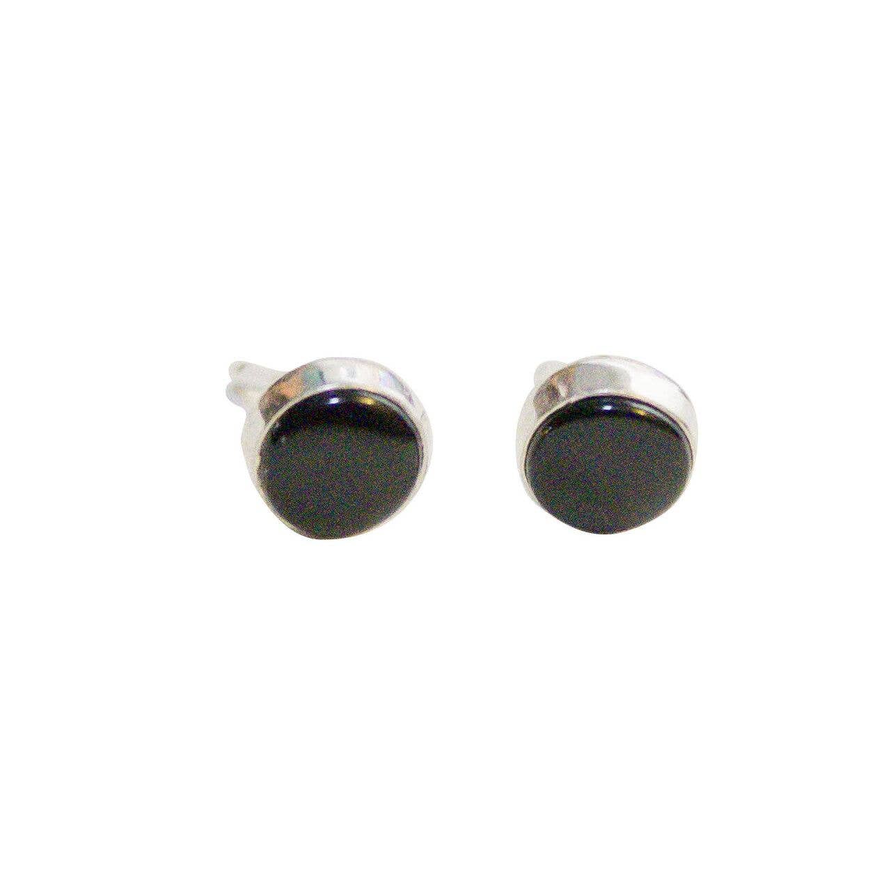 Indigo Sterling Silver - Vendita all'ingrosso Orecchini a bottone - Orecchini da 5 mm in onice nero.