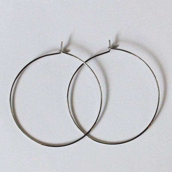 Rebecca Accessories LLC - Wholesale Hoop Earrings - Plain Simple Hoop Large Earring Gift Giving, Layering 3