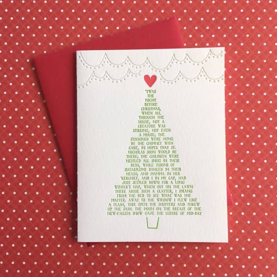 Histoire d'arbre de Noël - carte typographique pour la vente par Lucky Bee Press