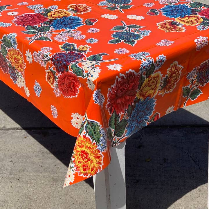 48" x 47.5" Square Mums Tablecloth for wholesale by Oilcloth International