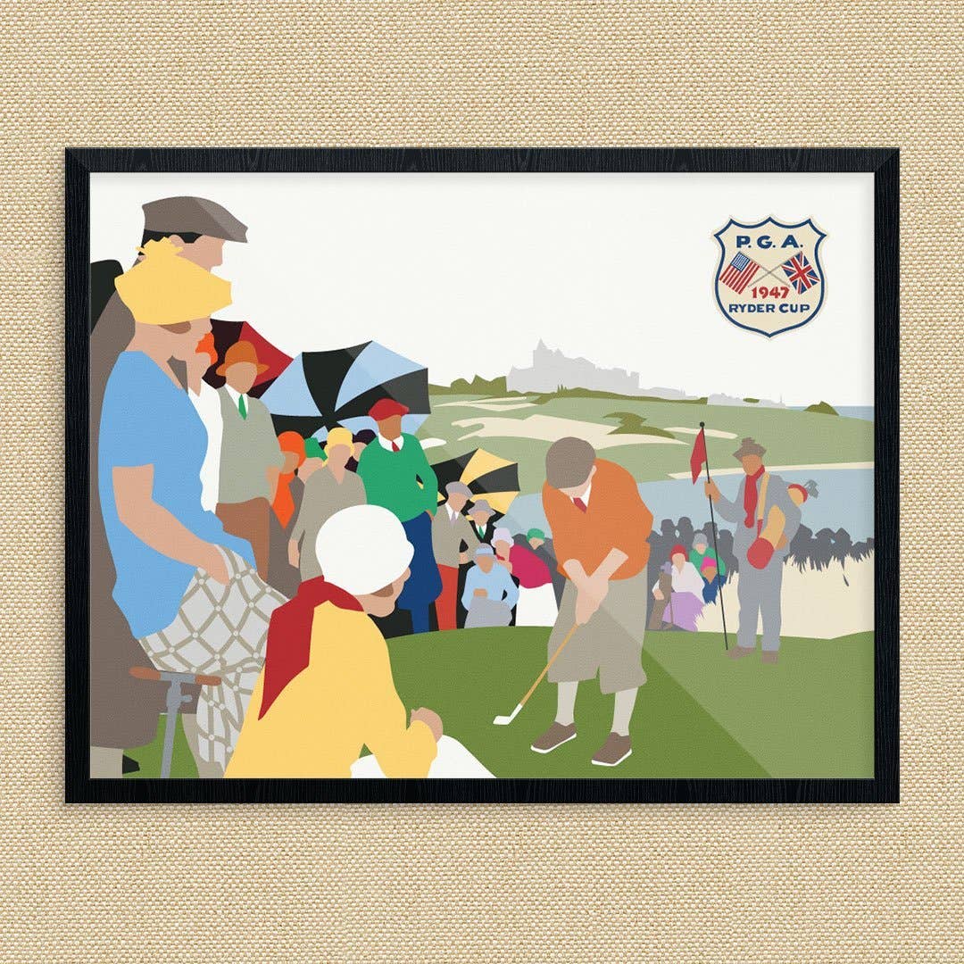 Fridgedoor - Wholesale Everyday Greeting Card - 5'' x 7'' Vintage Ryder Cup British Golf Scene Greeting Card0