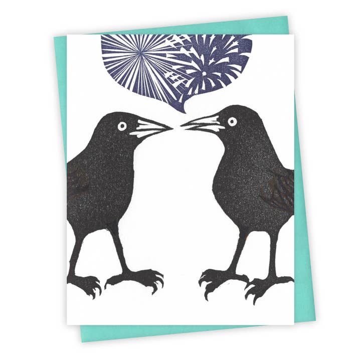 Fireworks Grackle Card for wholesale by Burdock & Bramble