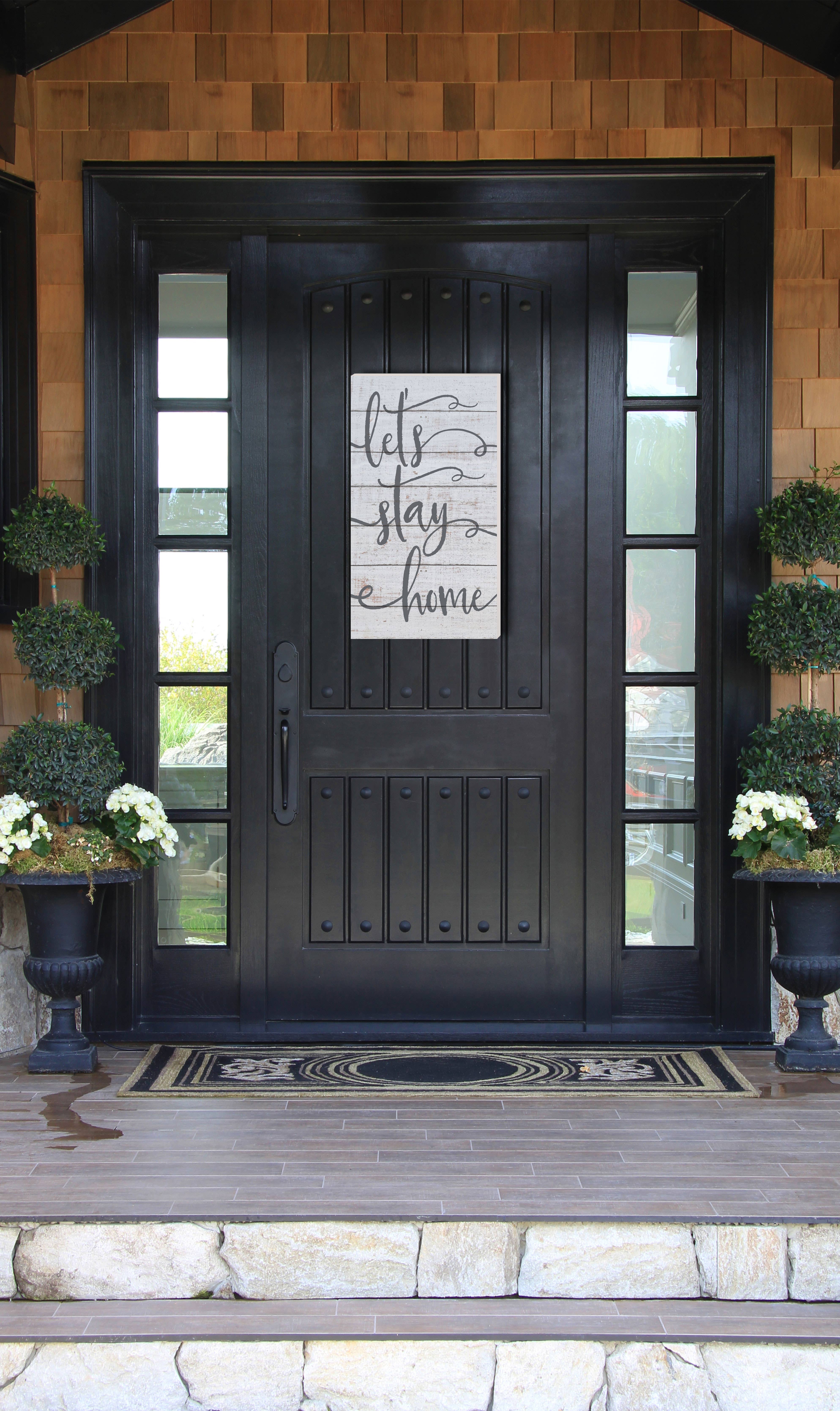 Kindred Hearts - Wholesale Sign - 11x20 Let's Stay Home Whitewash Indoor Outdoor Sign1