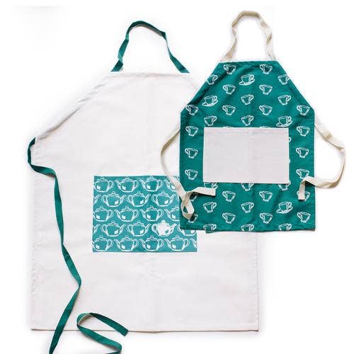 Apron set: Teapots (teal) for wholesale by Belle & Union