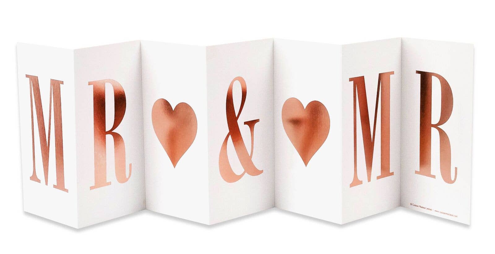 Coulson Macleod (U.S. Duties Paid) - Vente Faire-part de mariage - Carte de mariage gay Mr & Mr Foiled Concertina Gay Pride1