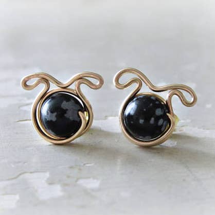 Spotted Dog Gold Stud Earrings for wholesale by Contempo Jewelry