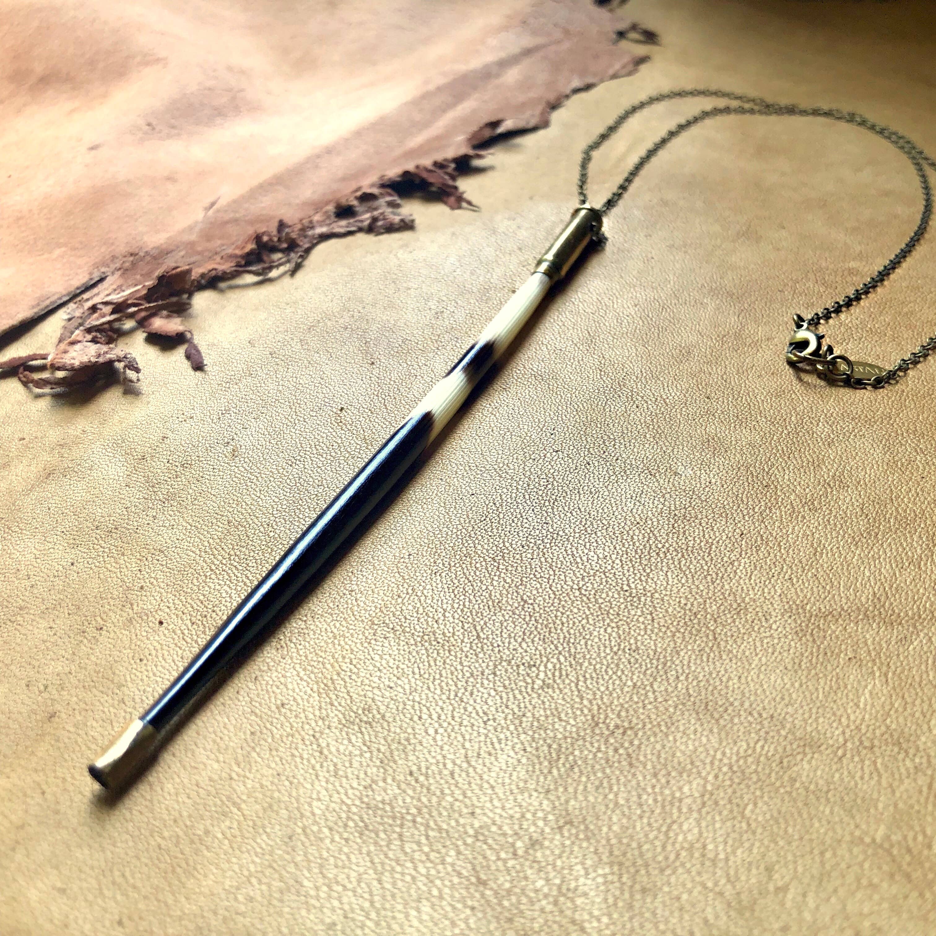 ASTALI - Wholesale Pendant/Charm Necklace - Porcupine Quill In Bullet Necklace, Black/Brown & Ivory14
