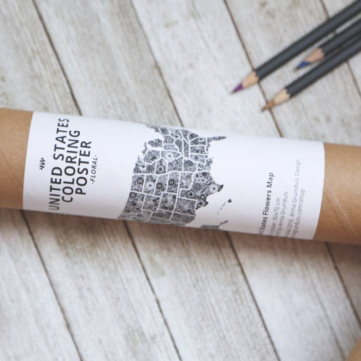 Anna Grunduls Design - Wholesale Coloring & Activity Book - Adult - Flowers United States Coloring Map18