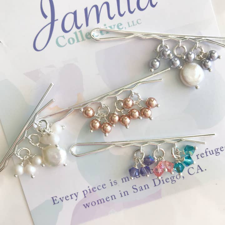 Jana forskønnet Bobby Pin - Triple Klynge Design for engroshandel hos Jamila Collective, LLC