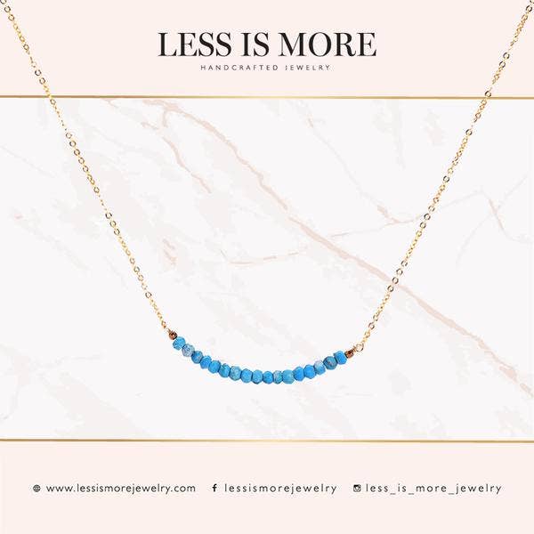 Less is More - Vente Collier de perles - Collier Sleeping Beauty Turquoise Smile (doré ou argenté)0