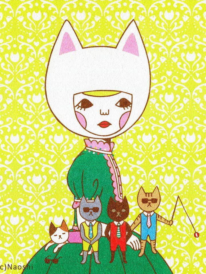 Impresión artística 8×10】Queen Cat para venta al por mayor de Naoshi