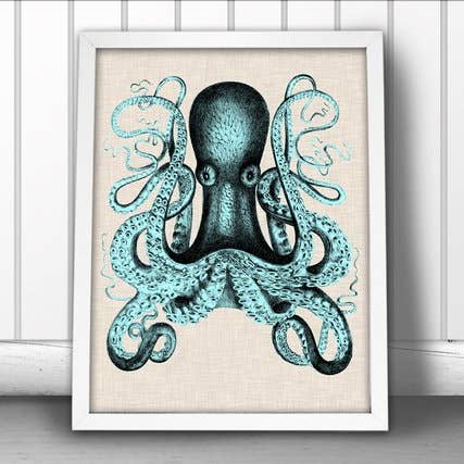 5” x 7” Octopus Art Print for wholesale by The National Anthem