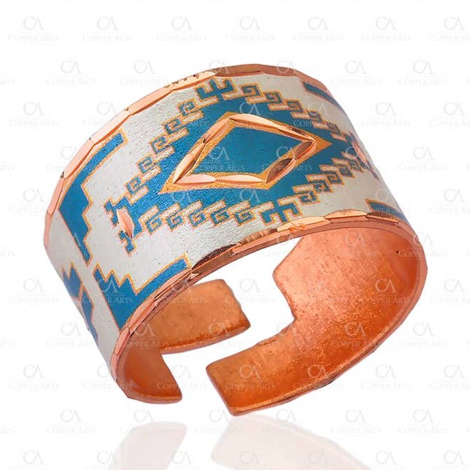 COPPER ARTS INC. - Wholesale Cocktail/Statement Ring - RN 29BL SW Native Jewelry Rings Blue0
