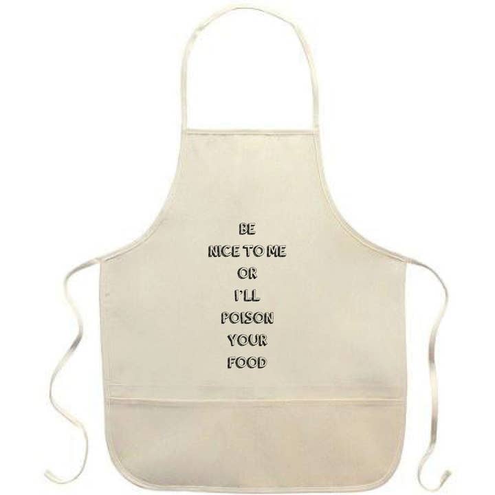 Be Nice to Me Apron for wholesale by Quippy Brand