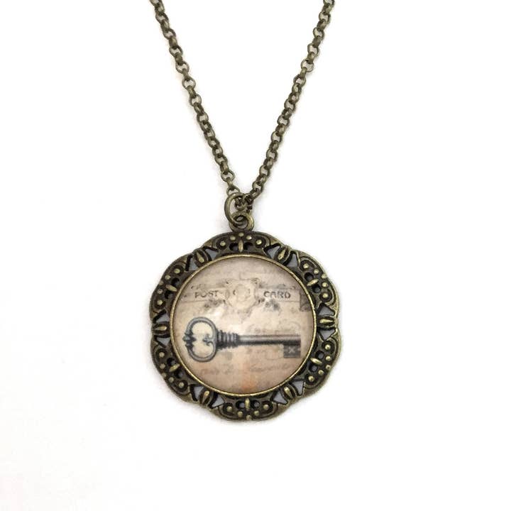 Victorian Key Necklace for wholesale by Fern & Filigree