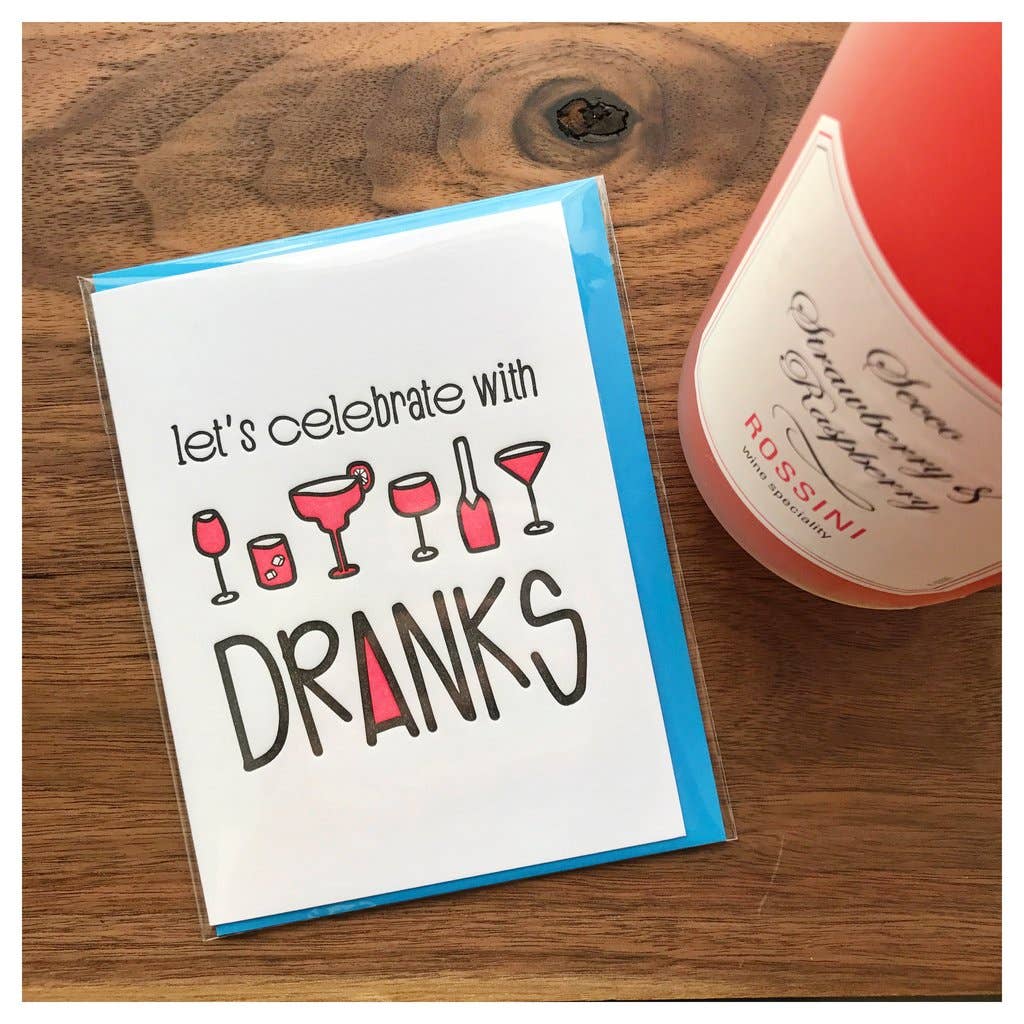 Kiss and Punch - Wholesale Congratulations Card - Dranks Bachelorette or Celebration Letterpress Card1