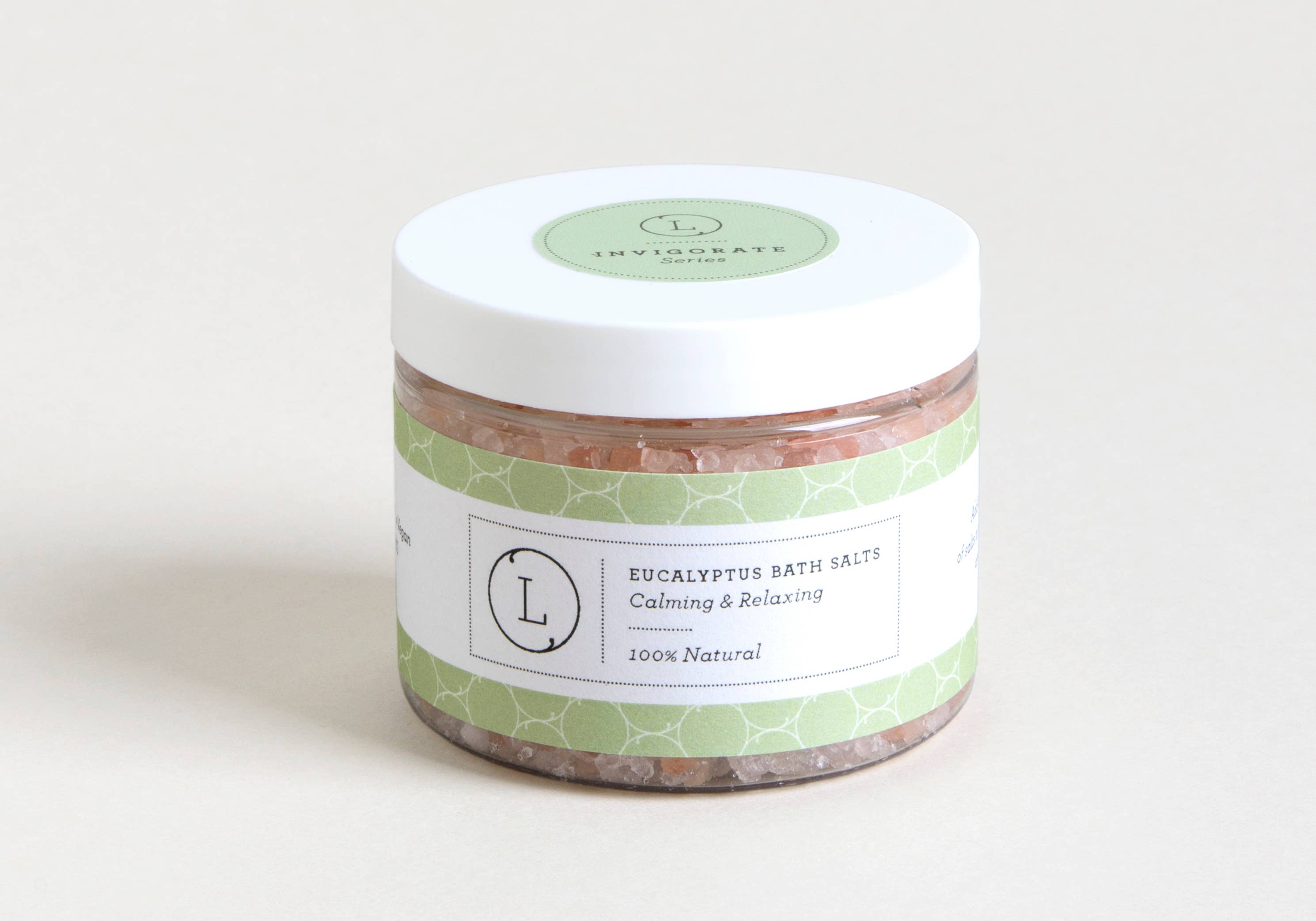 Green Eucalyptus Infused Bath Salt Soak (100% Natural) for wholesale on Faire