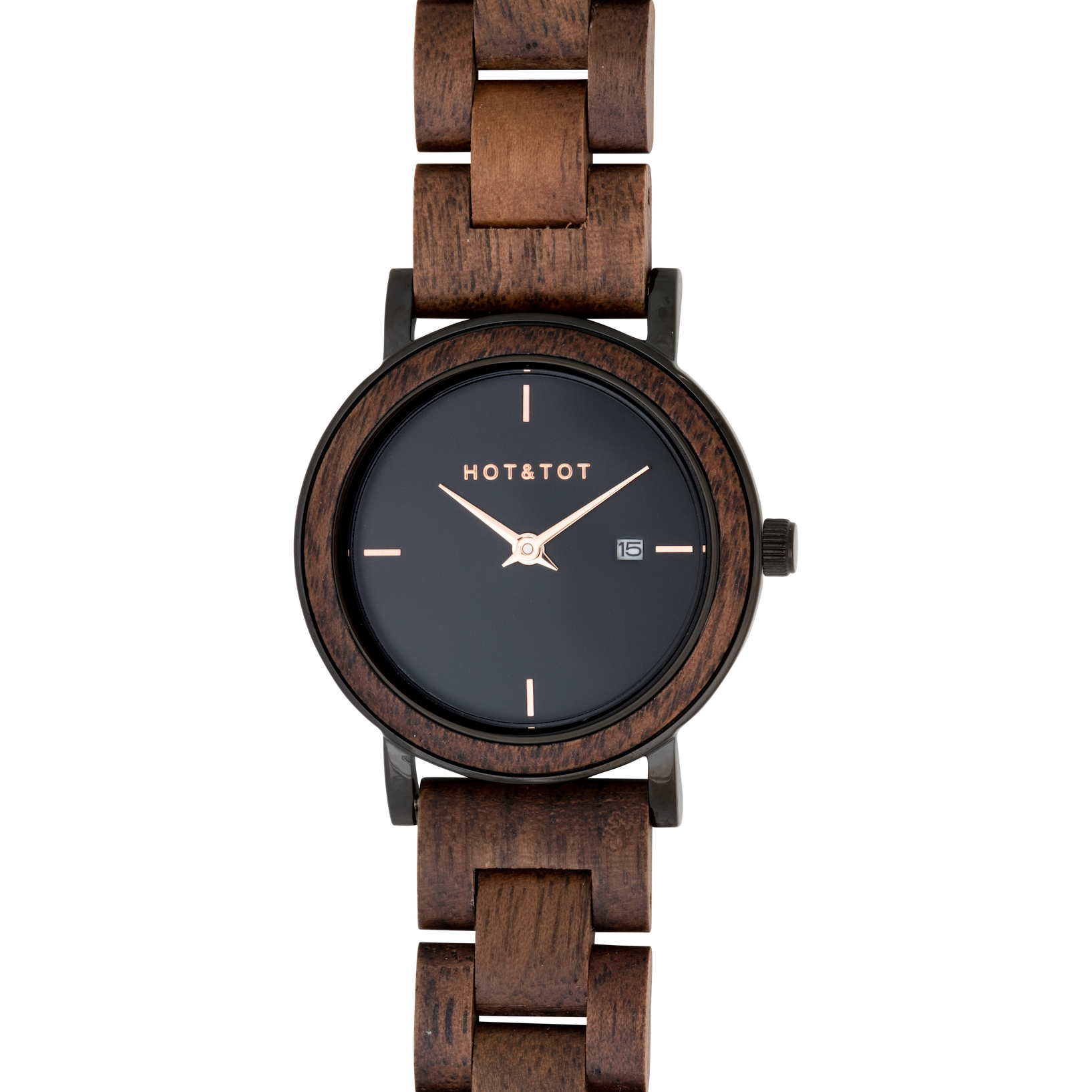 HOT&TOT - Wholesale Wrist Watch - Women's - NYX | Wood watch for women | Sustainable | Rose gold steel7