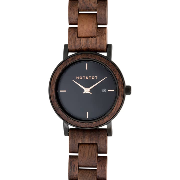 HOT&TOT - Wholesale Wrist Watch - Women's - NYX | Wood watch for women | Sustainable | Rose gold steel7