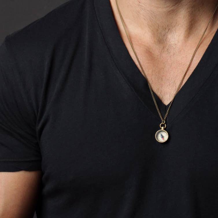 We Are All Smith - Wholesale Halskettinghanger - Miniatuur antiqued kompas ketting voor heren3