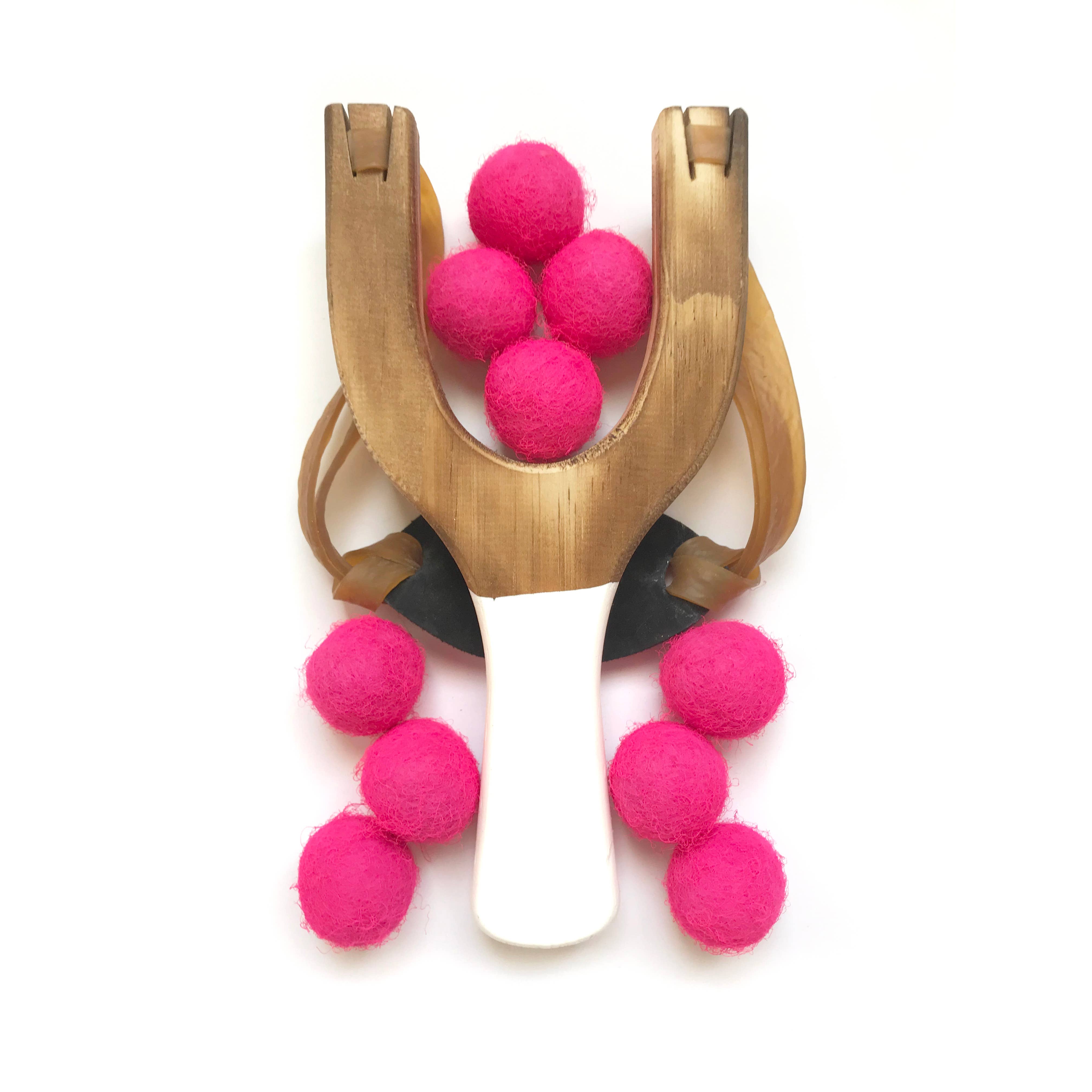 Little Lark - Wholesale Slingshot - Kids - Wooden Slingshot with Neon Felt Balls4