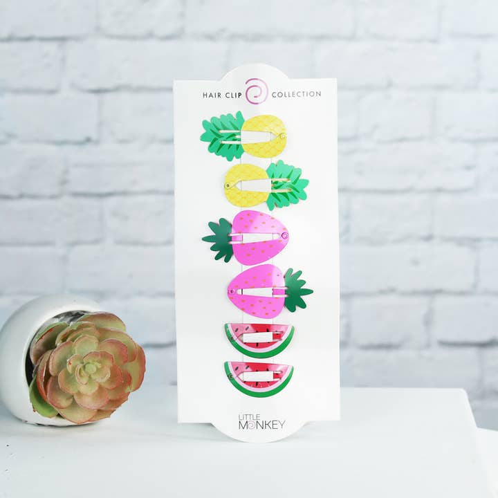 $0.97 Closeout Hair Clips - Fruity Fun for wholesale by Funky Monkey Fashion