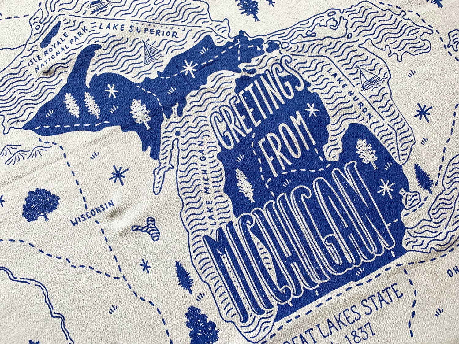 Noteworthy Paper & Press - Wholesale Tea Towel - Michigan Tea Towel5