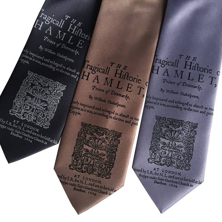 Cyberoptix Tie Lab - Wholesale Necktie - Men's - Hamlet Necktie, Shakespeare Print Tie