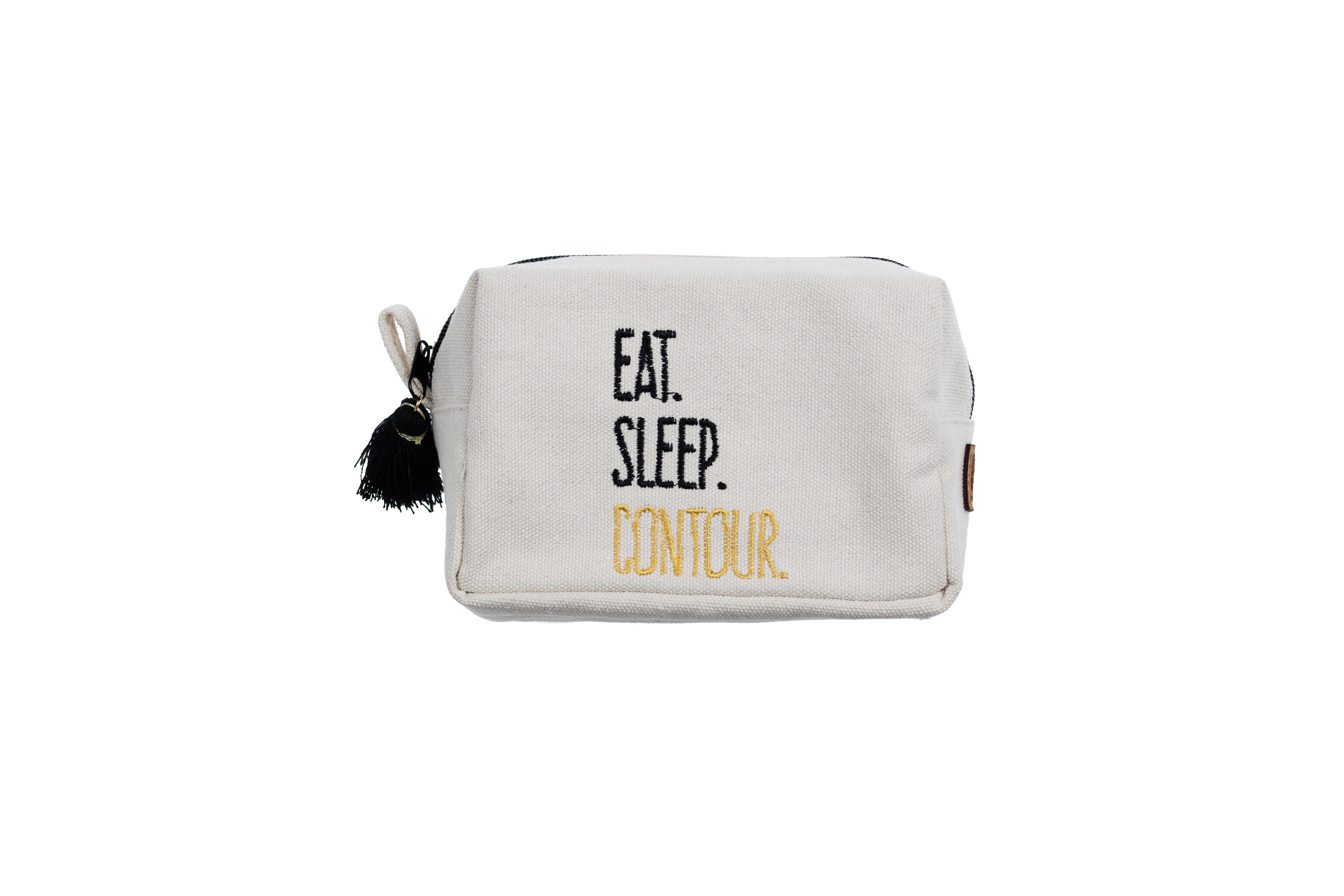 BOPS WHOLESALE – wholesale Pouch – Women’s – "Eat. Sleep. Contour." Tasseled Zipper Pouch
